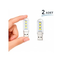 Flash Disk Görünümlü 2'li Usb Mini Led Gece Lambası Beyaz Işık Tak Çalıştır