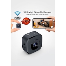 Wifi Mini Güvenlik Kamera Uzaktan İzleme - Ses - Hafıza Kart Kayıt Şarjlı Siyah - 922782459