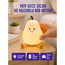 Usb Şarjlı Armut Gece Lambası Dokunmatik Renk Değişimli - Lisinya Sarı 57506653