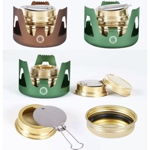 Wondernest Cstur Y2218 Açık Ultralight Alüminyum Soba Kamp Balıkçılık Taşınabilir Sıvı Alkol Sobaları Koyu Yeşil Çok Renkli