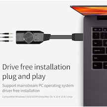 A4677 Usb 2.0 Ses Kartı 7.1 Kanallı Pc Ve Laptop Için Pubg Oyun Harici Ses Kartı 3.5mm-kulaklıkla Tak Ve Çalıştır Mikrofon Jakları Ses Kontrolü Mikrofon Oyunları Ses Efekti Yükseltme Adaptörü