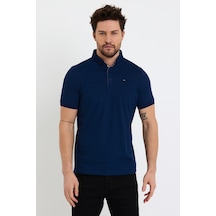Jeus Erkek Pike Lacoste Kumaş Yakalı Saks Mavi Tshirt