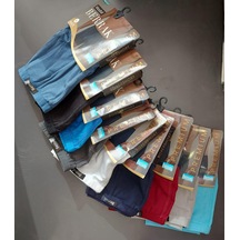 Berrak 4488 Erkek Modal İnce Kemer Lastikli Çok Renkli Boxer 12 Adet Çok Renkli
