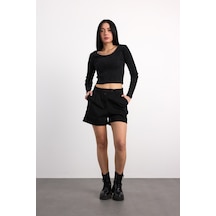 40405-70031 Kadın Gabardin Şort 40405-70031 Siyah