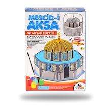 Mescid-ı Aksa 3d Ahşap Puzzle Maketi Boyanabilir Boya Fırça Seti