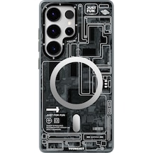 Galaxy Uyumlu S25 Ultra Kılıf Magsafe Şarj Özellikli Youngkit Technology Serisi Kapak Siyah Siyah