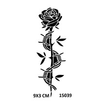 Airbrush Tattoo Dikenli Gül Stencil Süsleme Ve Boyama Kalıbı