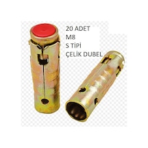 M8 S Tipi Çelik Dubel 20 Adet