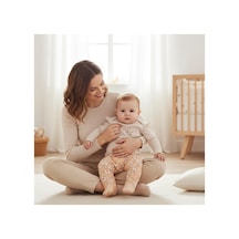 Altıntaş Baby Çiçek Desenli Patikli 2'li Takım Saman Sarısı Saman Sarısı