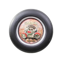 Dekoratif Araba Tekerleği MotorTemalı Led Işıklı Duvar Panosu