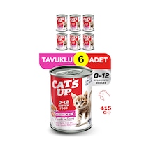 Cats Up Yaş Yavru Kedi Maması Tavuklu 415gr 6lı