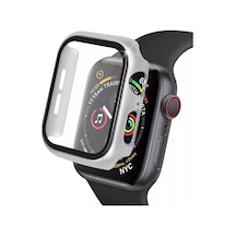 Newface - 618 - Apple Watch 41mm Camlı Kasa Ekran Koruyucu - Ece-umay - - Gümüş