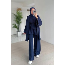 Kahijab Çantalı Üçlü Takım - Lacivert Lacivert