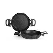 Schafer Black Stone 2 Li Sahan Seti 18+22 Cm-siyah