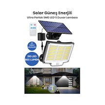 Technojet 220 Led Solar Duvar Lambası 5mt Kablo, Kumandalı, 3 Modlu, Ip65 Bahçe Aydınlatma Beyaz Beyaz