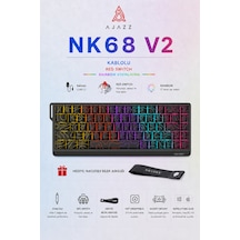 Nk68v2 Hot Swap Kablolu Mekanik Oyun Klavyesi- Red Switch-bilek Askılı