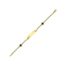 Altın Çocuk Bileklik Çift Nazar Boncuklu Sg4244-6548 Sarı Altın