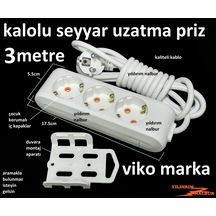 Viko Seyyar Kablo 3metre Uzatma Kablo Çocuk Korumalı 3lü