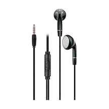 K105 Stereo 130 Cm Klasik Çivi Jack Efsane Düz Model Dahili Mikrofonlu Kablolu Hifi Hd Ses Kablolu Kulaklık Siyah