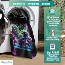 Teta Kadife Kaymaz Pamuk Tabanlı Yıkanabilir Antibakteriyel Yuvarlak Mutfak Halısı 100x100 1