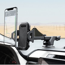Vantuzlu Cama Ve Göğüse Yapışan Ayarlanabilir Araç Telefon Tutucu Vantuz Yapışkanlı Telefon Tutacağı Siyah