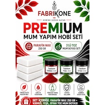 Premium Mum Yapım Hobi Seti - Parafin Wax 250 Gr - 3'lü Toz Mum Boyası Seti - Kırmızı, Yeşil, Siyah Bkfabpw2503kys Karışık