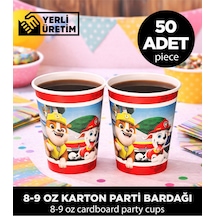 Paw Patrol Rubble Temalı Karton Bardak - Doğum Günü Parti Malzemeleri 50 Adet Diğer