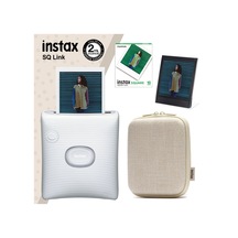 Fujifilm Instax Sq Link Yazıcı + 10'lu Square Film + Kılıf + Pleksi Çerçeve Beyaz