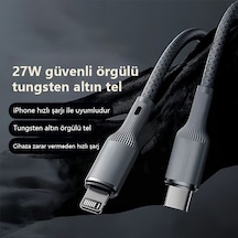 Apple Uyumlu 27w AppleiPhone Hızlı Şarj Kablosu 1 5m Type C Lightning iPhone 14 13 12 11 x & iPad İçin c