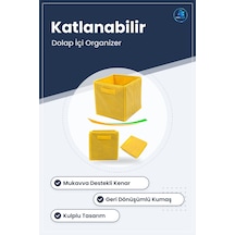 Katlanabilir Dekoratif Kumaş Saklama Kutusu Dolap İçi Düzenleyici Çok Renkli