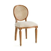 Madalyon Hazeranlı Ahşap Sandalye Natural - Krem