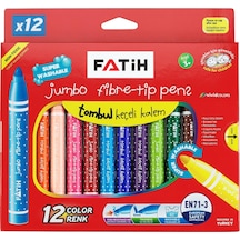 Jumbo Tombul Keçeli Kalem 12 Li Yıkanabilir 1 Adet Fatih Keçeli