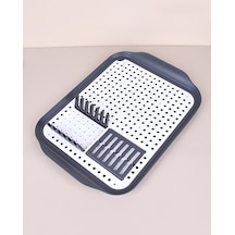 Lüks Plastik Süzmatik Tabaklık Gri 30*41cm