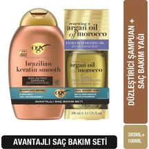 Brazilian Keratin Şampuan 385 Ml + Argan Yağ 100 Ml Tüm Saç Tipleri