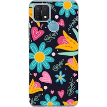 Oppo A15 İle Uyumlu 1mm Slim Fit Retro Renkler 1 Baskılı Şeffaf Kılıf Şeffaf