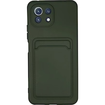 Newface Xiaomi Mi 11 Kılıf Kelvin Kartvizitli Silikon - Koyu Yeşil