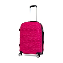 Reymond Luggage Piramit Desen ABS Seyahat Valizi, Canyon Serisi,  Fuşya - Orta Boy Fuşya