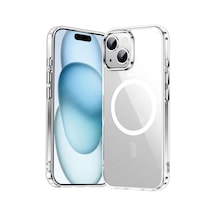 İphone 14 Plus İle Uyumlu Yüksek Kalite Kablosuz Şarj Özellikli Silikon Telefon Kılıfı Şeffaf, Wireless Magsafe Diğer