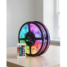 5 Metre Rgb Şerit Led Işıklı Kumandalı Güç Adaptörü Her Ortama Uygun Çok Renkli