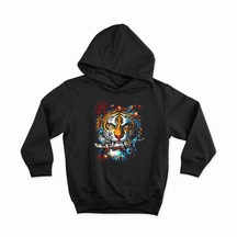 Aslan Baskılı Özel Tasarım Kapüşonlu Unisex Sweatshirt