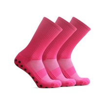 Novahub 3 Çift Kaymaz Futbol Çorapları Takım Spor Çorapları Dış Mekan Koşu Nefes Alabilir Hızlı Kuruyan Çoraplar Aşınmaya Dayanıklı Atletik Çoraplar Kaymaz Çoraplar Futbol Basketbol Hokey Sporları İçin Pembe Pembe