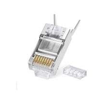 10 Adet Cat7 Konnektör Rj45 Cat 7 Jak 2 Parça Metal Korumalı