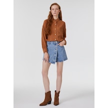 Slim Fit Kadın Etek Mavi