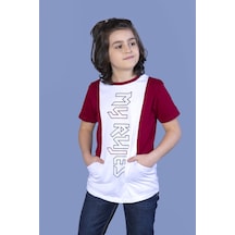 Toontoy Kids Toontoy Erkek Çocuk T-shirt My Rules Baskılı Bordo