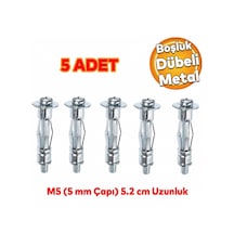 Çelik Alçıpan Boşluk Dübel Frt Tuğla Duvar Bims Paraşüt Dübeli 5x52 Metal 5 Adet