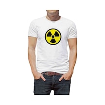 Radiation Alert Baskılı Beyaz Erkek Tshirt