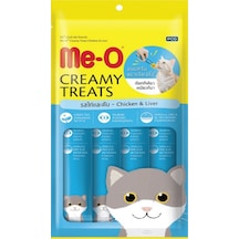 Me-O Creamy Treats Tavuklu ve Ciğerli Kedi Ödülü 4 x 15 G