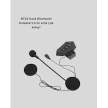 Motosiklet Kaskı İçin Bluetooth Kulaklık Kablosuz Mikrofonlu Gürültü Azaltmalı Bt22