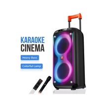 Kablosuz Mikrofonlu Bluetooth Speaker Taşınabilir Tekerlekli Büyük Boy Kablosuz Şarjlı Hoparlör