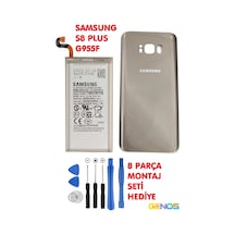 Samsung Galaxy Uyumlu S8+ Plus G955f Arka Cam Kapak Batarya Kapağı Gold+batarya Pil Eb-bg955abe+montaj Set